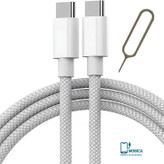 کابل شارژ اپل USB-C به USB-C مخصوص آیفون ۱۵ و ۱۶ طول ۱ متر با جعبه و پک مخصوص شرکتی (اورجینال+گارانتی)