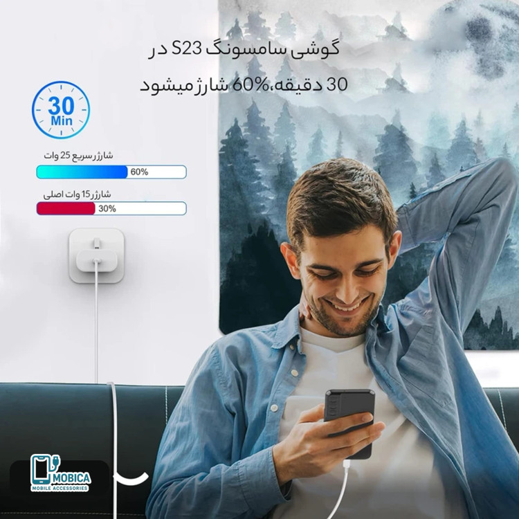 شارژر سامسونگ مدل EP-T2510 25W سه پین همراه کابل اصل